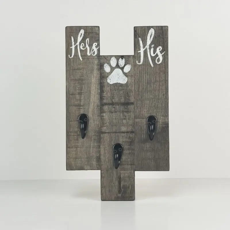 Hers & His Pupper's Leash Hanger | Gray Stain